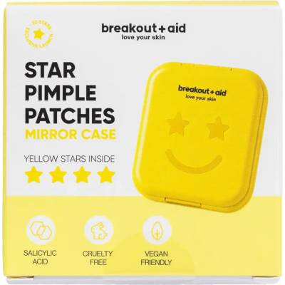 Breakout+aid Náplasti na akné v krabičce Žluté hvězdičky 32 ks