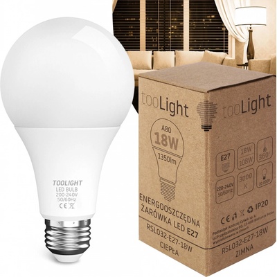 Toolight LED žiarovka E27 18W 1350lm 3000K teplá RSL032 OSW-20017
