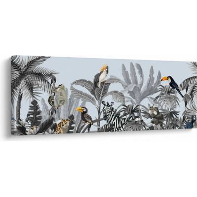 Obraz - Ilustrovaná džungľa, jednodielne 145x58 cm