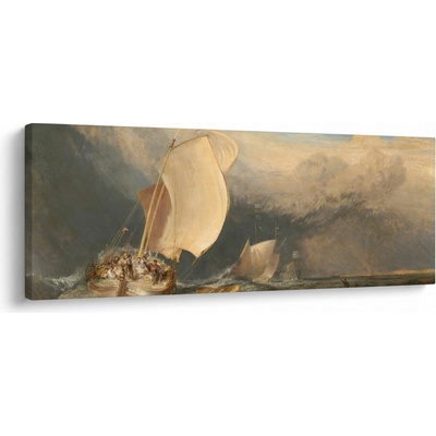 Obraz - William Turner, Fishing Boats with Hucksters Bargaining for Fish, reprodukce, jednodílný 145x58 cm