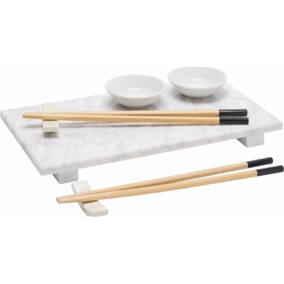 Lumarko ORIA servírovací sada na sushi pro 2 osoby, 9 kusů, mramorový tác