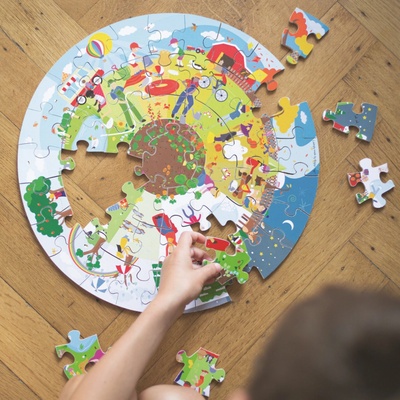 Bigjigs Toys Okrúhle podlahové Štyri ročné obdobia 50 dielov