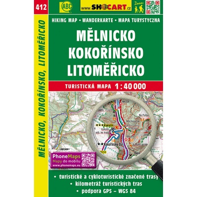 Mělnicko Kokořínsko Litoměřicko 1:40 000 turistická mapa