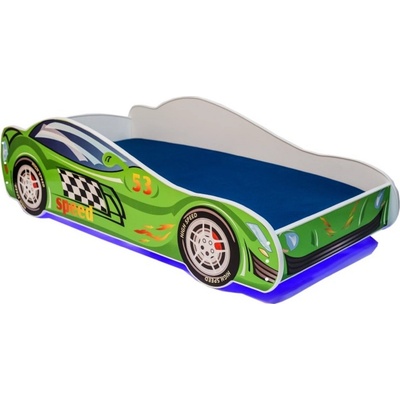 ADRK Furniture Speed s matrací a osvětlením
