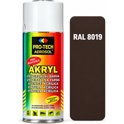 PRO-TECH akrylová farba v spreji 400 ml – hnedosivá (RAL 8019)