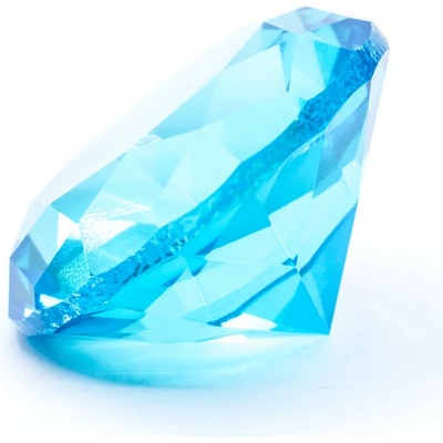 Milujeme Kameny Diamant z křišťálového skla - feng shui - tyrkysový - 3 cm