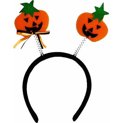 RB-nakuplevne Čelenka do vlasů – Halloween dýně na pružinkách, černá