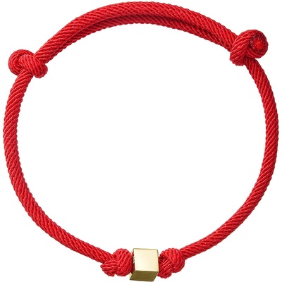 Pavona Kabbalah náramek se zlatou kostičkou červený 93T00100 red