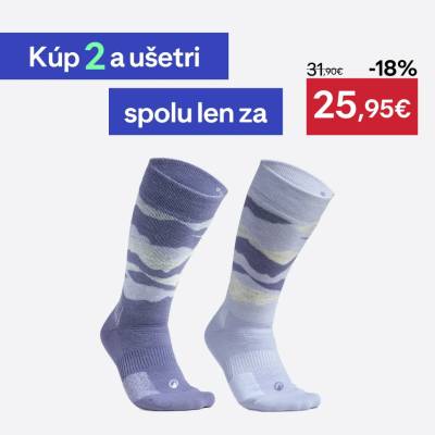 Quechua detské turistické ponožky SH500 fialovo-biele