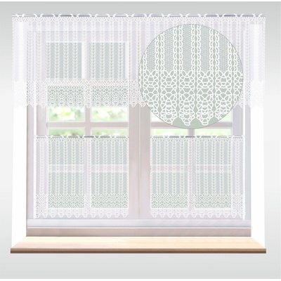 Záclona macramé, Irena vitrážka metráž, biela 60 cm