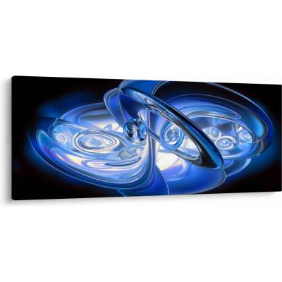 Modrý abstraktní obraz, jednodílný 120x50 cm