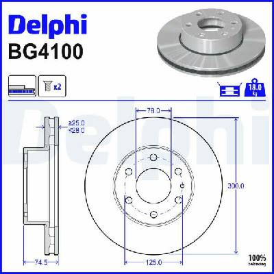 Brzdový kotúč DELPHI BG4100