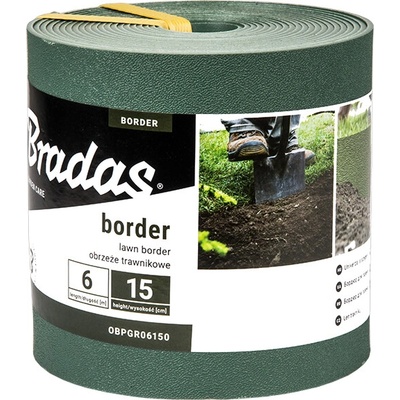 BRADAS Obruba záhonů, zelená 6m x 15cm BORDER BR-OBPGR06150