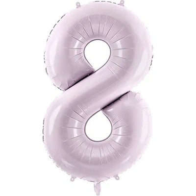 PartyDeco Fóliový balón narodeninové číslo 8 svetlofialový 72 cm