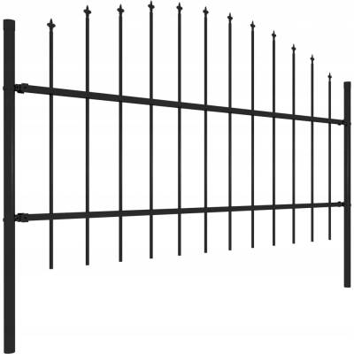 vidaXL Zahradní plot s hroty ocel (1,75–2) x 17 m černý