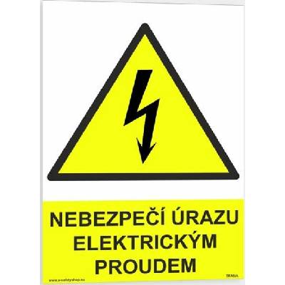 Traiva s.r.o Nebezpečí úrazu elektrickým proudem Verze: Samolepka 148 x 210 mm (A5) tl. 0.1 mm - Kód: 08389