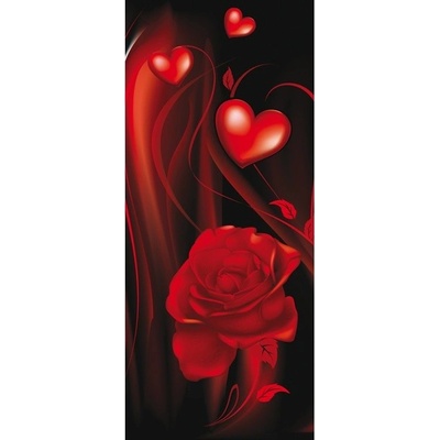 Preinterier DV0119 Fototapeta na stenu červená ruža vlies 91cm x 211cm