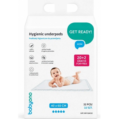 BABYONO Podložky přebalovací pod dítě 40 x 60 cm 20ks 2ks zdarma – Hledejceny.cz
