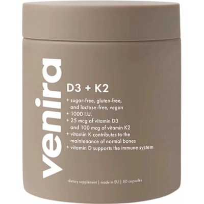 Venira Vitamin D3 + K2 1000 I.U. 80 kapslí