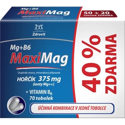 Zdrovit MaxiMag Hořčík 375 mg+B6 70 tobolek