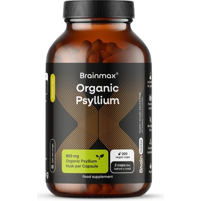 BrainMax BIO Psyllium 800 mg 200 rostlinných kapslí