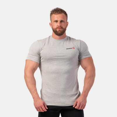 Nebbia pánské tričko Minimalist Logo Light Grey větle šedá