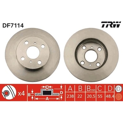 Brzdový kotúč TRW DF7114