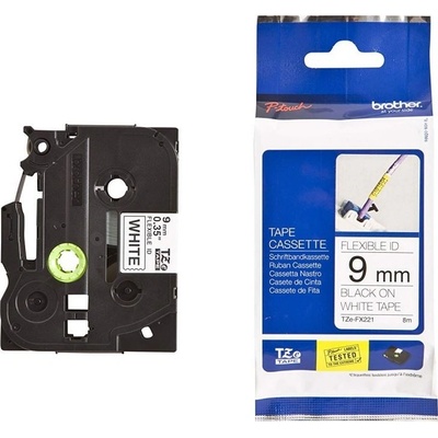 Brother TZe-FX221 9 mm biela / čierna tlač 8 m flexibilná TZEFX221