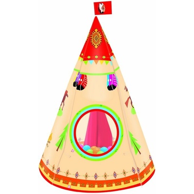 LEAN Toys Indiánský stan Teepee pro děti 160 cm x 105 cm krémový