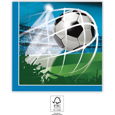 Procos Kvalitné kompostovateľné servítky Futbal Fans 20ks 33x33cm