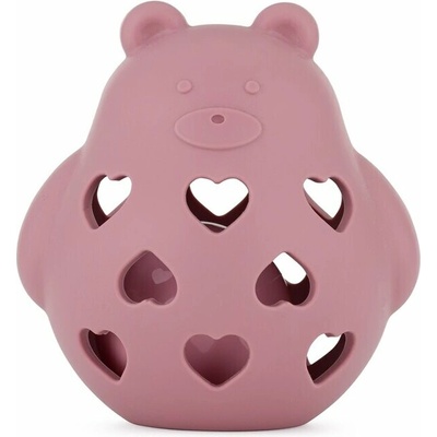PETITE&MARS Hračka silikónová s hrkálkou Bear Basil Dusty Rose