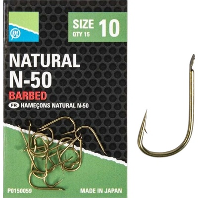 Preston Innovations Natural N-50 Hooks vel.14 15 ks