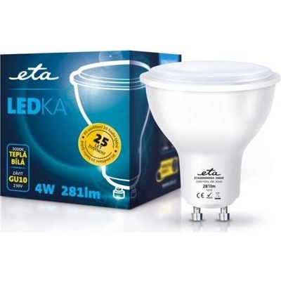 ETA EKO LEDka bodová, 4W, GU10, teplá biela