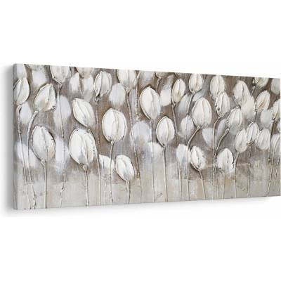 Obraz - Štruktúrované tulipány, jednodielne 250x125 cm