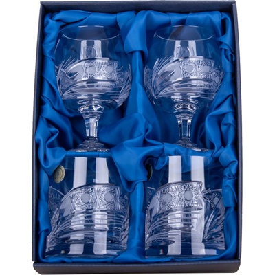 Bohemia Crystal broušené sklenice na rum a whisky 330 ml brus Kometa 250 ml