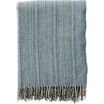 Klippan Švédsko Vlněný pléd Bjork lead grey Kovově modrá 130x200