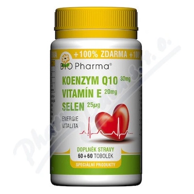 Bio Pharma Koenzým Q10 30 mg Vit.E20 mg Selén 25μg 120 kapsúl
