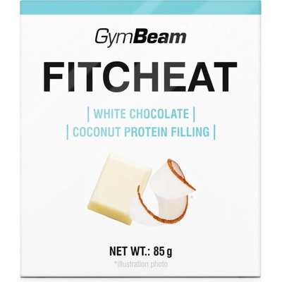 Gymbeam Proteínová čokoláda Fitcheat biela čokoláda kokos 80 g