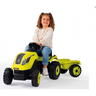 SMOBY 710111 Šlapací traktor FARMER XL GREEN s vlekem Zelená – Hledejceny.cz
