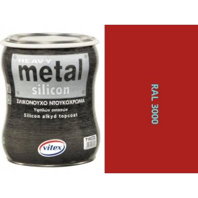 VITEX HEAVY METAL SILIKON - ALKYDOVÁ FARBA NA KOV RAL 3000 OHNIVO ČERVENÁ 2,25L 0406