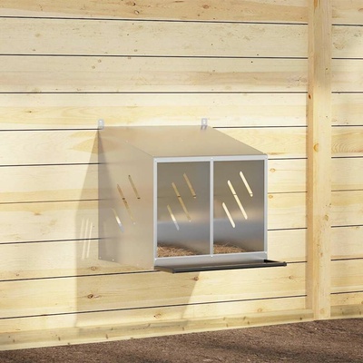 vidaXL Hnízdní box pro slepice 2 hnízda pozinkovaná ocel 9799.864348
