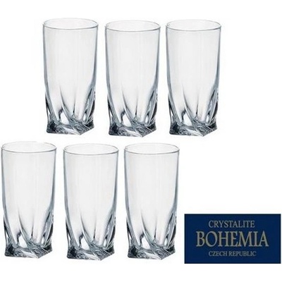 Bohemia Quadro Poháre na vodu long 6 ks 350 ml