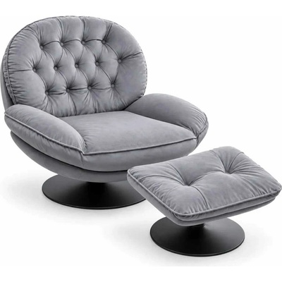 Luxuryform Design Otočné Luna s Podnožkou Sivé