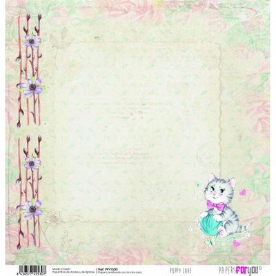 Scrapbookový papír ŠTĚNĚCÍ LÁSKA - Scrap paper PUPPY LOVE