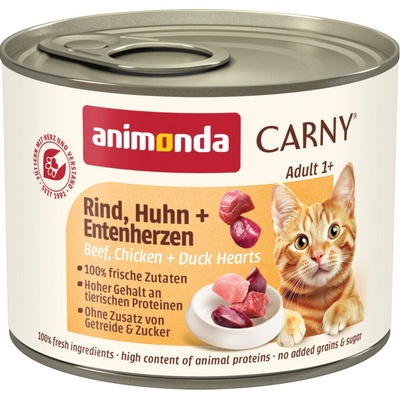 animonda Carny Adult Hovězí, kuřecí & kachní srdce 12 x 200 g – Hledejceny.cz
