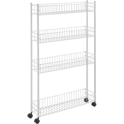 Metaltex Fino pojízdný regál bílá 58 cm, 95 cm, 16 cm