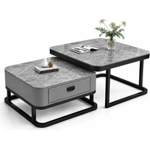 LuxuryForm Design Aragon 70 x 70 / 60 x 60 cm sivý / sivý mramor 2 ks