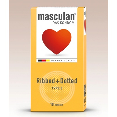 Masculan Ribbed a Dotted 10 ks
