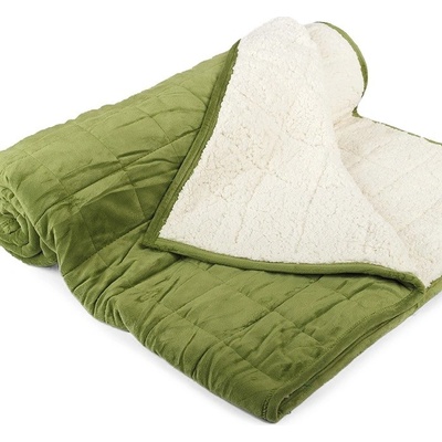 Sleepwell Teplá deka ovečka prešívaná kiwi zelená mikrovlákno 150x200