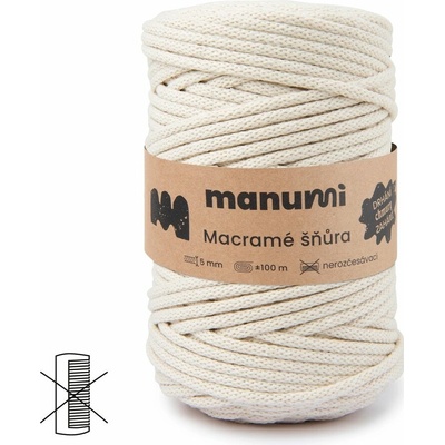Manumi Macramé šnúra 5mm natural - 1 ks